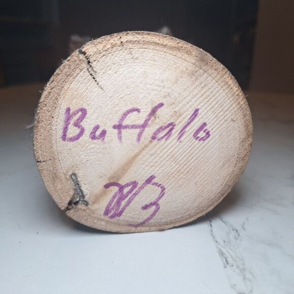 Kachina Doll Buffalo Mask RB Vintage Native Folk Art Indian Fur Wood 12 Inch - Picture 12 of 13